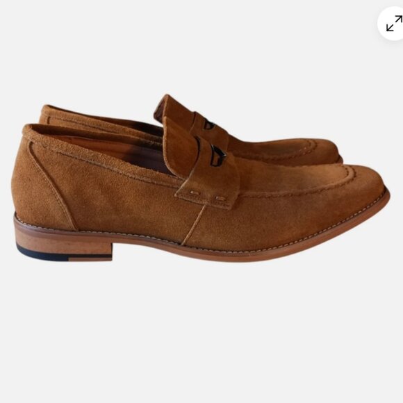 Stacy Adams Marlowe Men's Penny Loafers Dress Shoes Size 9.5 M Suede Brown $120 - Picture 2 of 13